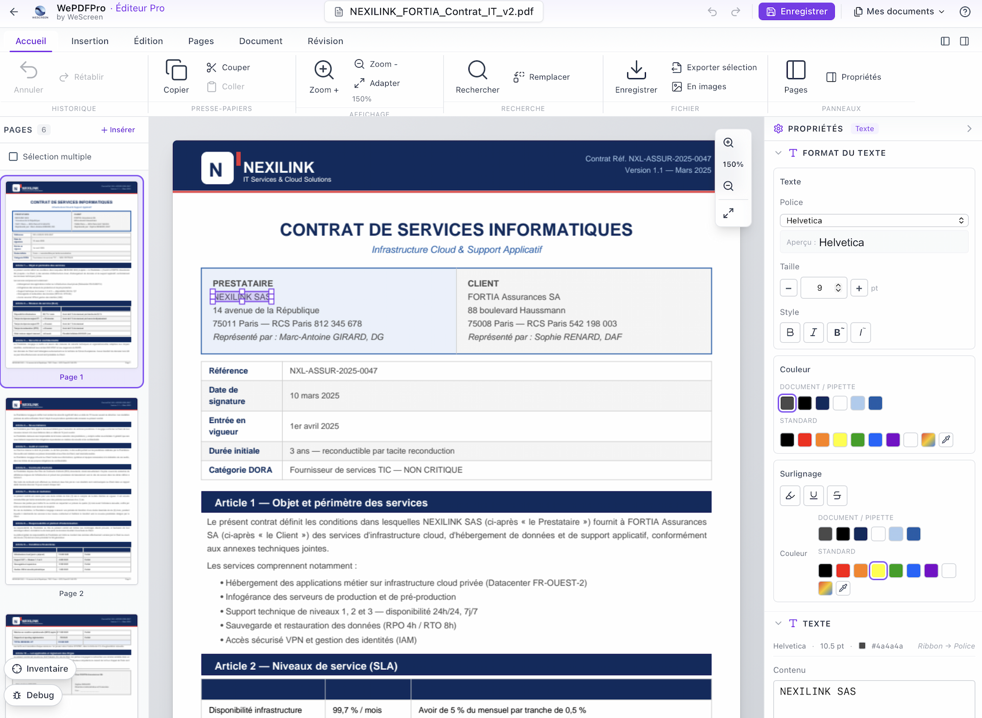 Interface de l'Éditeur Pro