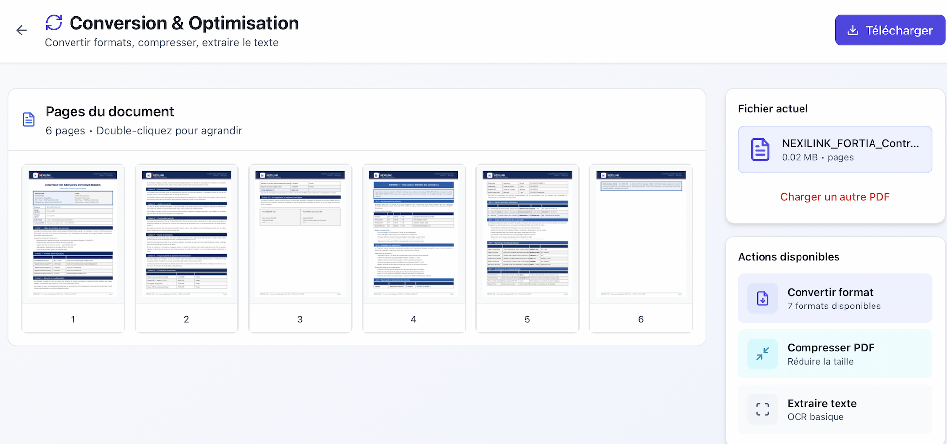 Conversion de format, compression et OCR